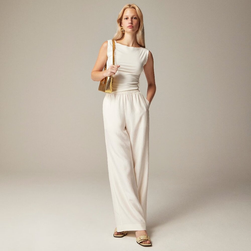 NWT J. Crew Petite stratus pant in textured satin